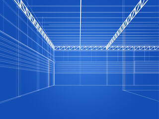 3d rendering of interior warehouse