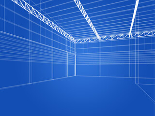 3d rendering of interior warehouse