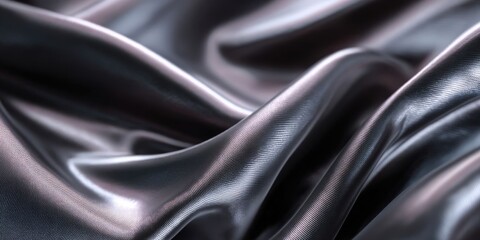 Obraz premium Elegant Black Semitransparent Silk Fabric Abstract Background