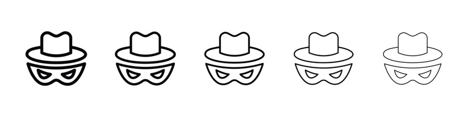 Spy icon or logo illustration outline black style