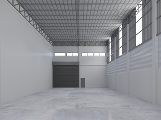 3d rendering of interior warehouse