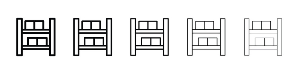 Storage rack icon or logo illustration outline black style