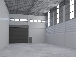3d rendering of interior warehouse