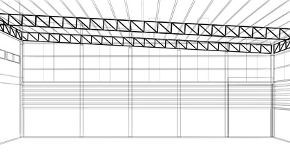 3d rendering of interior warehouse