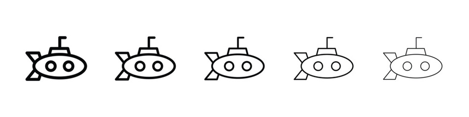 Submarine icon or logo illustration outline black style