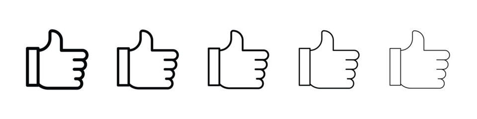 Thumb icon or logo illustration outline black style