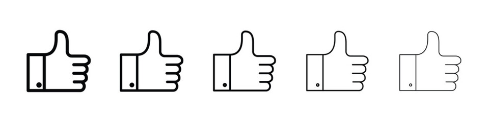 thumbs up icon or logo illustration outline black style