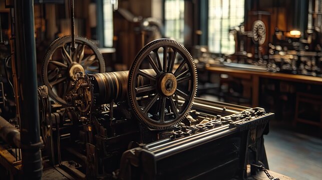 Abandoned factory with outdated machinery and rusted equipment