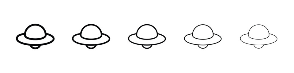 UFO icon or logo illustration outline black style