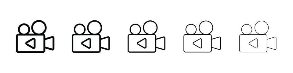 Fototapeta premium Video camera icon or logo illustration outline black style