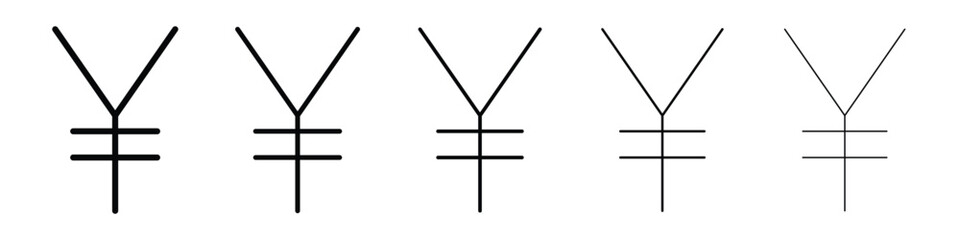 Yen icon or logo illustration outline black style