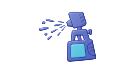 Spray bottle icon with blue drops