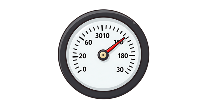 Round gauge showing value near 120