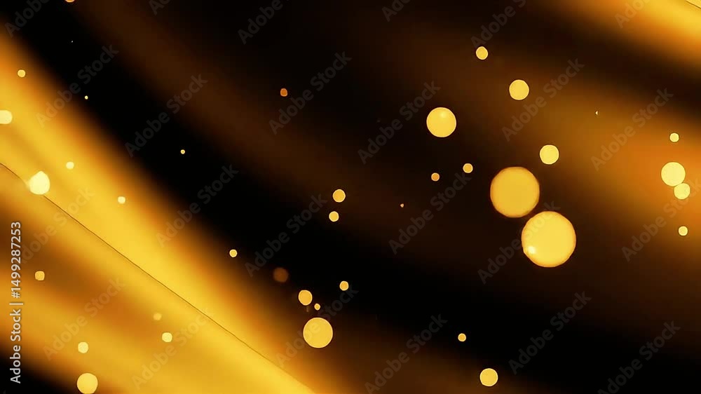 Poster golden light particle flow abstract background video