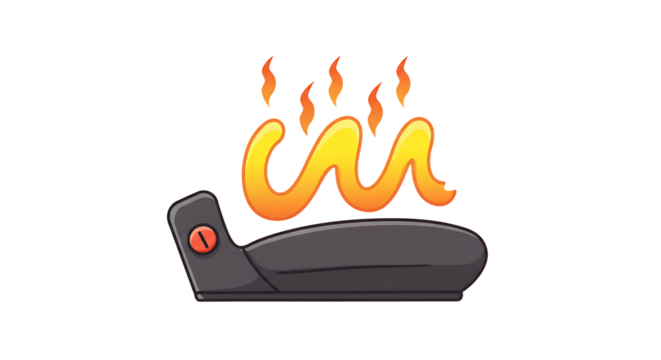 Heated seat with flame