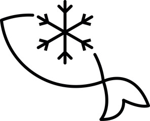 Frozen Fish Modern Outline Style Icon for Design, Cards, Apps, Social Networks