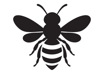 bee logo silhouette vector illustration, bee silhouette logo icon design, animal wing honey bee black silhouette logo, honey bee vector silhouette illustration isolated on white background