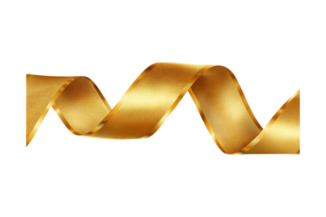 Golden ribbon swirl design element