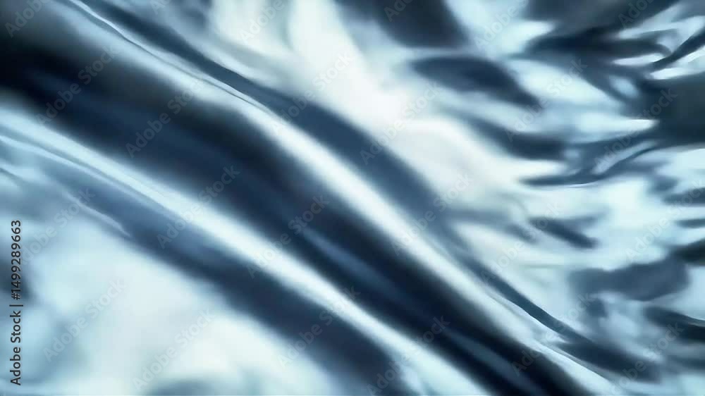 Poster abstract flowing silver fabric texture with dynamic light and shadow movement
