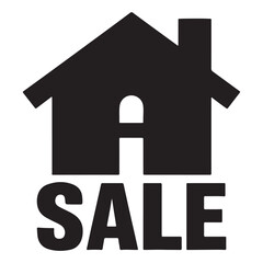 House for Sale Icon – Real Estate Sign Vector Illustration