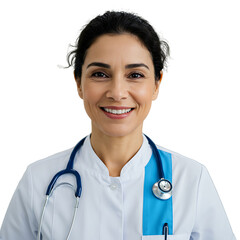 Nurse smiling while looking straight ahead