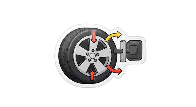 Wheel camber adjustment with arrows