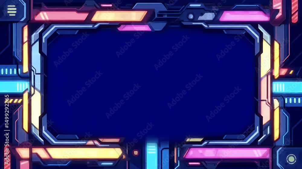 Poster futuristic hud border overlay for stream or game
