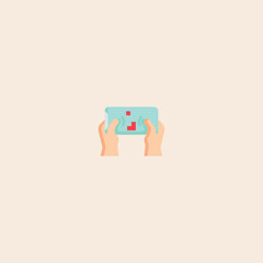 Obraz premium Video game icon flat vector design. 