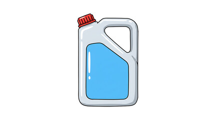 Liquid Container with Blue Liquid and Red Cap