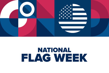 National Flag Week. Holiday concept. Template for background, banner, card, poster with text. Vector EPS10 illustration.