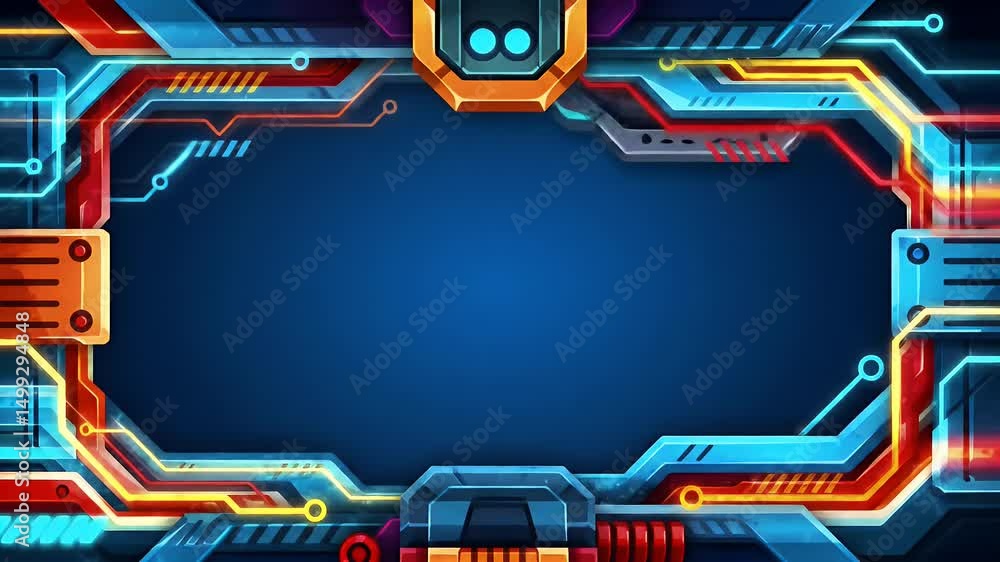 Poster futuristic sci-fi hud interface frame animation