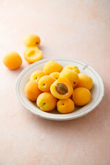 Fresh apricots in a bowl