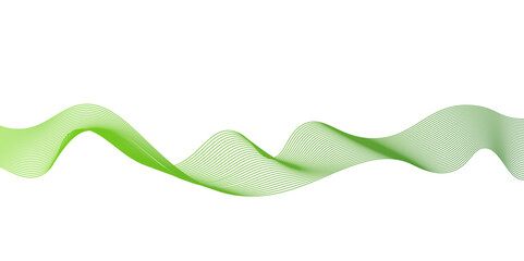 Abstract green wave design,Green wave lines and technology background,Suit for poster, cover, seamless wave pattern glowing science flowing line graphic template,Transparent lines abstract wave shape.