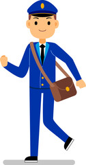 postman profession character vector illustration