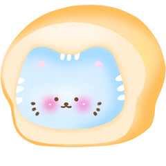 Cute kawaii bread cats clipart