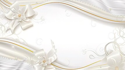 An elegant white background for wedding invitation design, featuring delicate floral patterns and soft gradient effects