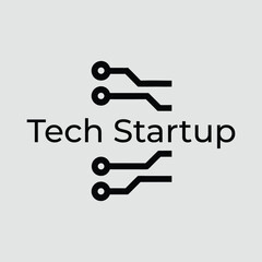 Abstract Tech Startup Logo Design with Circuit Board Elements