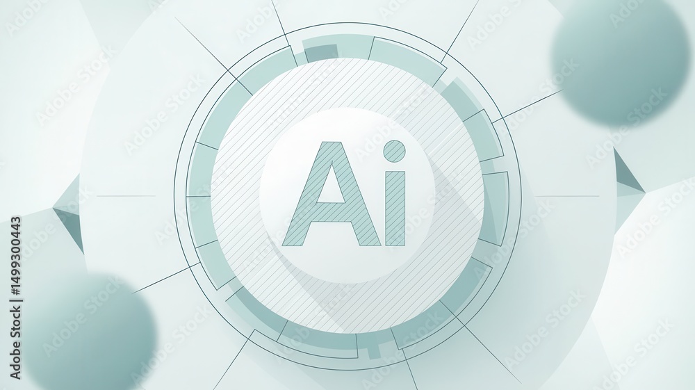 Poster futuristic artificial intelligence design concept with circular elements