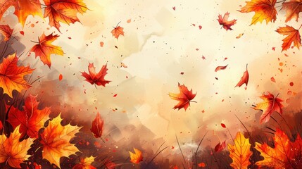 Jesienne liście wirujące w wietrze