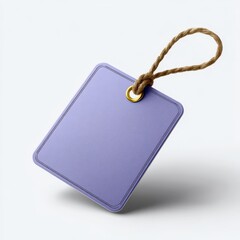 Pastel Lavender Product Label Square with Star Detail on White Background for Cute Stationery, Photorealistic Mockup
