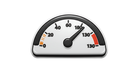 Speedometer indicator measures speed level