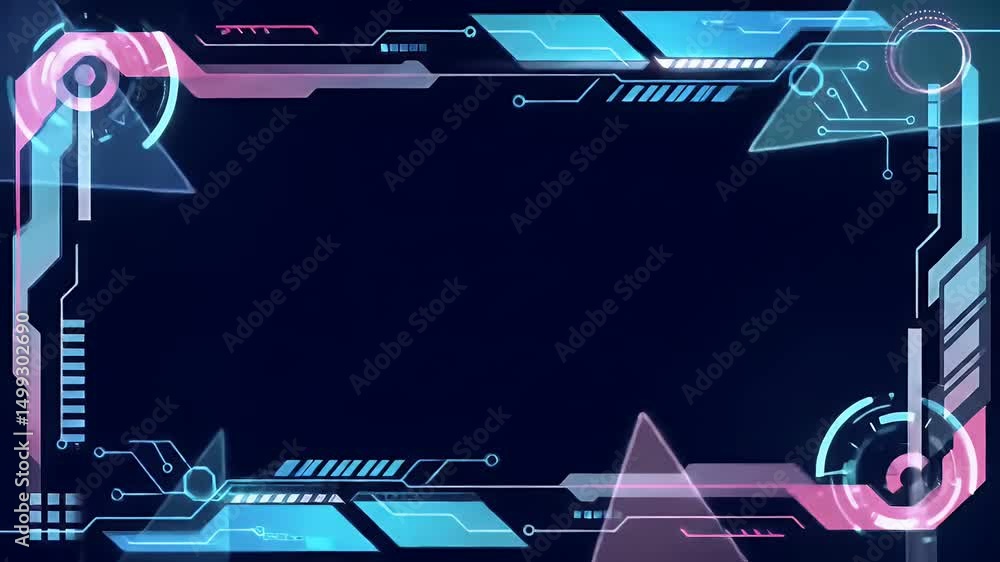 Poster hud interface digital frame graphic element