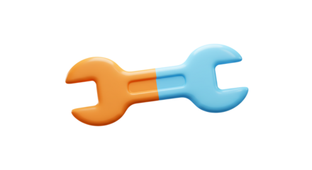 Orange and Blue Wrench
