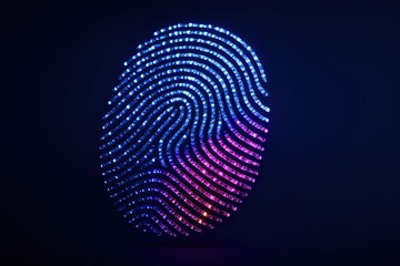 Glowing Digital Fingerprint Illustrating Biometric Security Technology