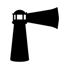 Monochrome iconic lighthouse beacon vector illustration graphic design element against white background