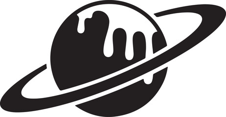 Melting Planet with Ring Abstract Icon Design © IllustraStock