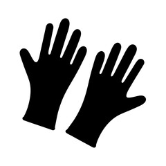 Obraz premium Two black gloves side by side, minimalist protection concept, simple rendering