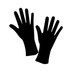 Obraz premium Symmetrical Illustration of Protective Gloves in Black and White Minimalist Design