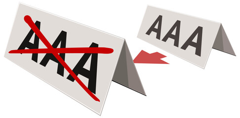 AAA rating downgrade (cut out)