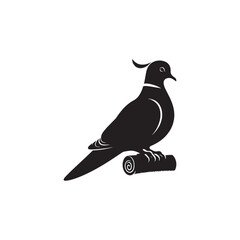 **"Graceful Eurasian Collared Dove Vector Silhouette: Elegant Bird Design Featuring Distinctive Collar Mark, Soft Profile, and Perched Pose in Clean, Minimalist Style for Crafts and Digital Art"**
